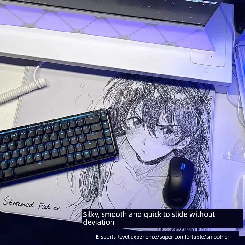 Eva明日香白线绘制鼠标垫电子竞技男孩和女孩高望小特大号黑樱欲