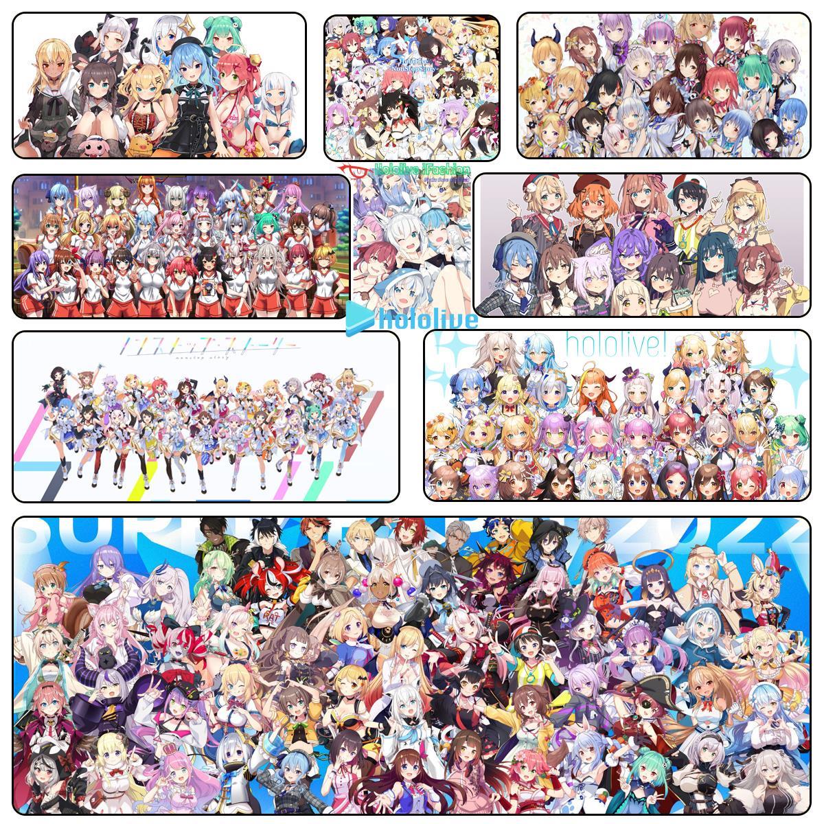 Hololive 全员Vtuber 凑阿库娅 兔田佩克拉 白上吹雪 古拉 鼠标垫