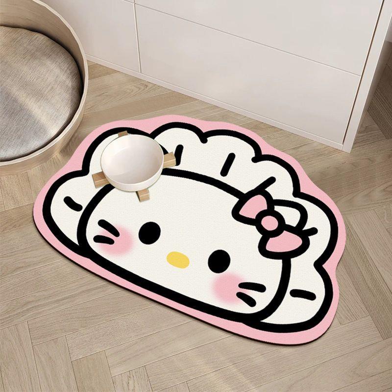 可爱卡通凯蒂猫硅藻泥地板垫，吸水，防滑，耐脏，耐磨，快干脚垫