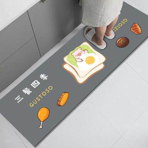 可爱厨房专用免洗防脏地垫硅藻泥脚垫防滑防油可擦洗浴室门口垫子