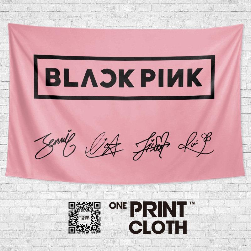 BLACKPINK粉墨韩国女团粉丝应援定制墙布背景布海报装饰挂毯挂布