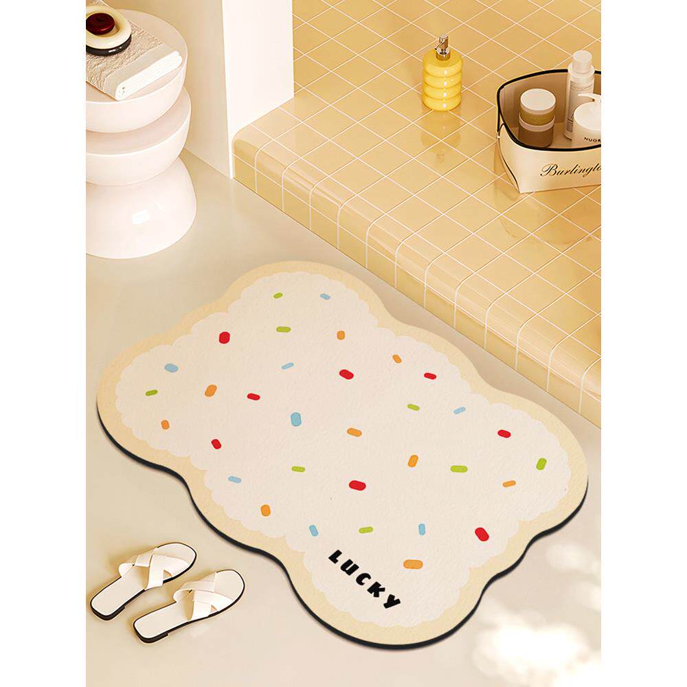 浴室地垫卫生间门口硅藻泥超强吸水速干脚垫厕所防滑防摔家用地毯