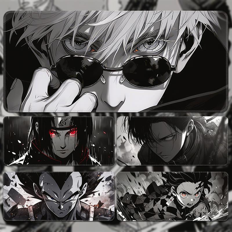 黑色动漫鼠标垫超大创意定制二次元男生电竞游戏电脑键盘桌垫大号