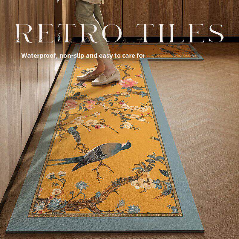 美式厨房地垫轻奢高级感硅藻泥吸水速干防滑可擦免洗耐脏防油脚垫