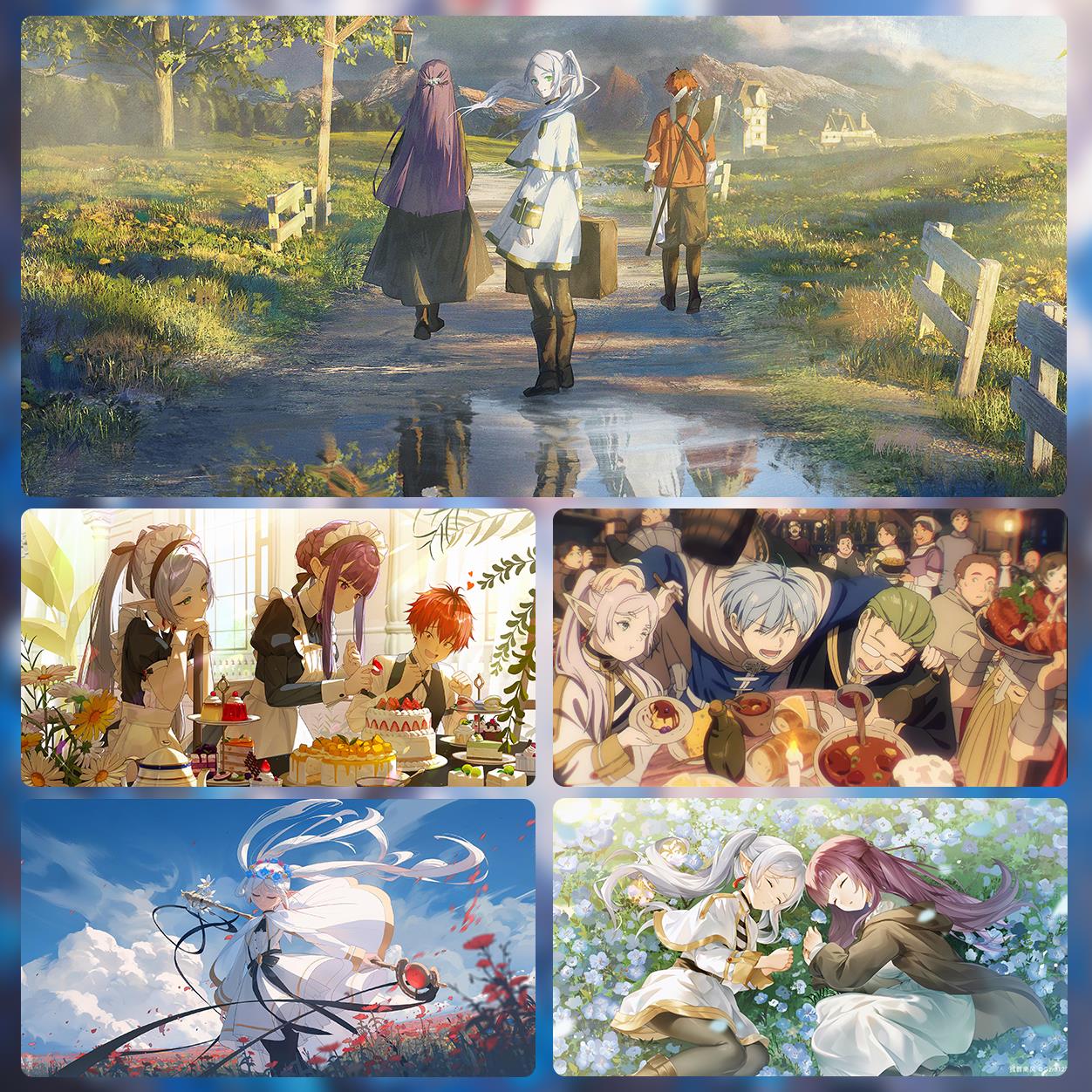 葬送的芙莉莲二次元电脑滑鼠垫超大笔记本尺寸电竞游戏桌垫锁边