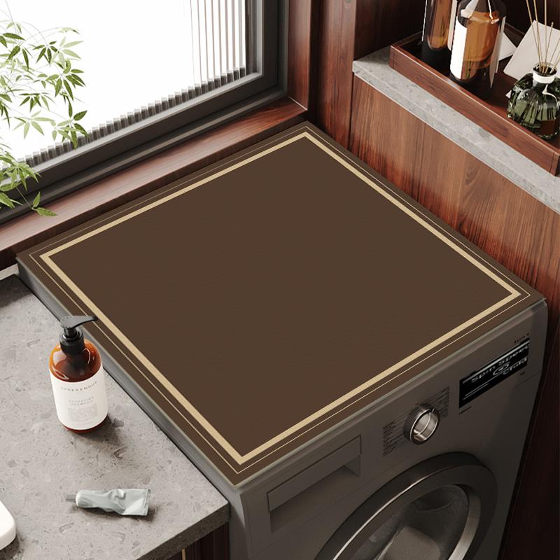 中古风硅藻泥滚筒洗衣机顶盖垫台面吸水保护垫防滑可裁剪防尘垫子