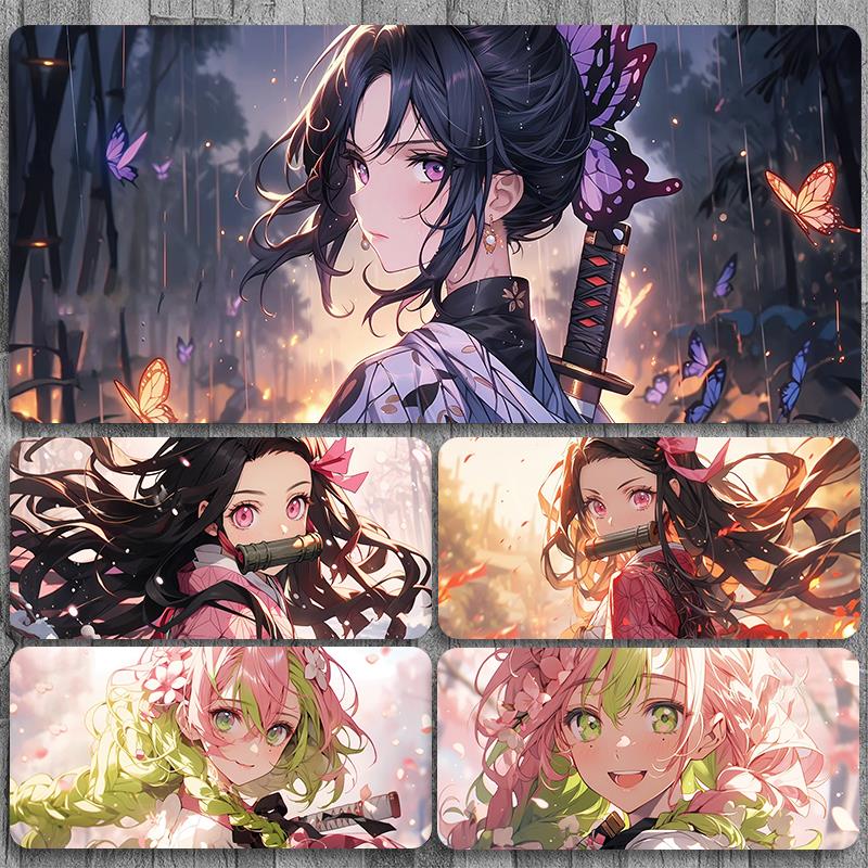 鬼灭之刃鼠标垫超大动漫蝴蝶忍祢豆子学生宿舍桌垫电竞游戏键盘垫