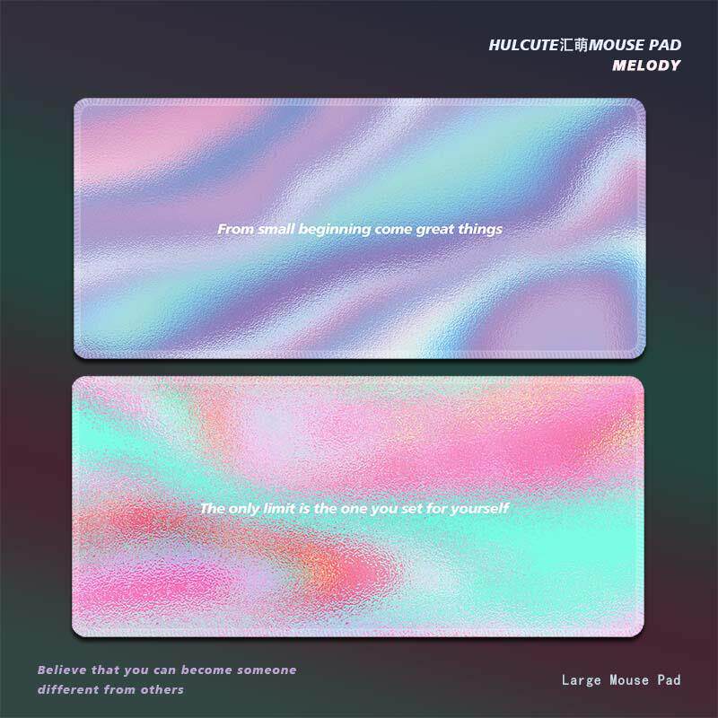 镭射炫酷高级感滑鼠垫超大号电脑键盘滑鼠垫定制轻奢风办公室桌垫