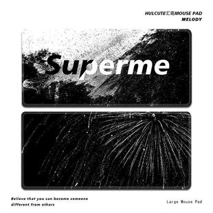 轻奢高级感鼠标垫超大号黑白简约男女办公风炫酷电脑定制键盘桌垫