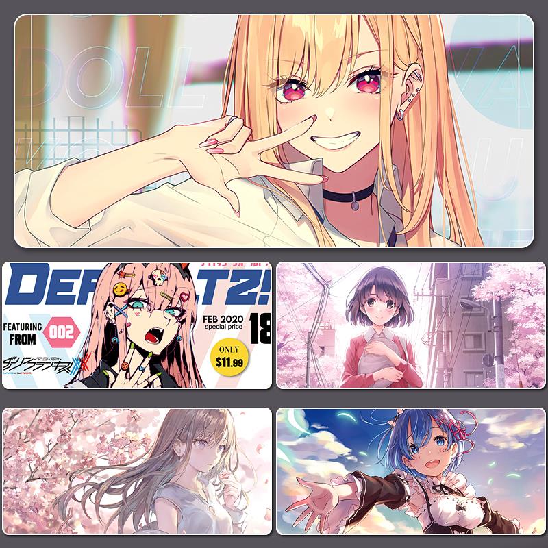 动漫超大号鼠标垫二次元加厚定制键盘垫笔记本电脑办公桌垫滑鼠垫