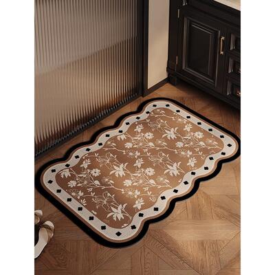 美式浴室地垫家用异形吸水速干脚垫厕所卫生间门口硅藻泥防滑垫子