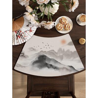 新中式弧形餐垫隔热垫中国风餐具垫子家用硅藻泥吸水餐桌垫隔热垫