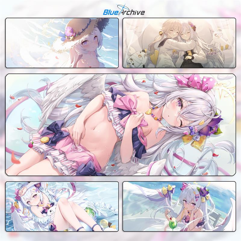 白洲梓滑鼠垫小梓冰之魔女碧蓝蔚蓝档案周边超大锁边键盘书桌垫子