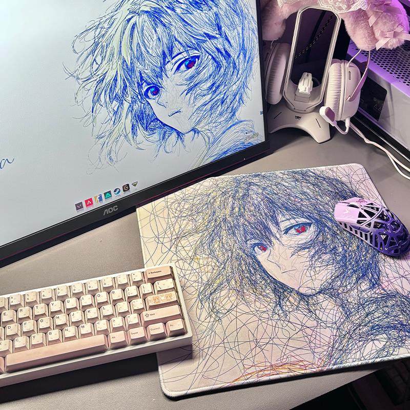 Eva Ayanami Rei原创授权鼠标垫Fps电子竞技特别超大男孩专业级c