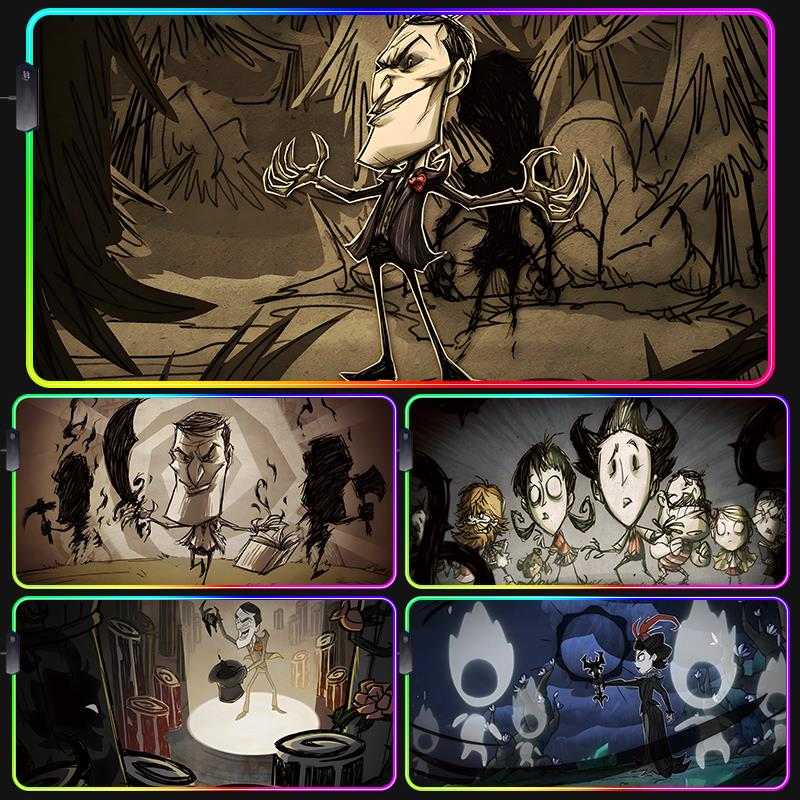 饥荒防水发光鼠标垫学生游戏超大电竞游戏书桌宿舍电脑桌垫键盘垫