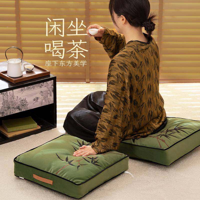 新式竹子子坐公垫红木中椅防滑椅垫加厚海绵办室阳台坐垫榻榻米胖