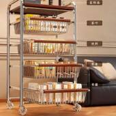 中古风小中风房置物小推车多功能多层果蔬菜篮零食移动夹古可缝厨