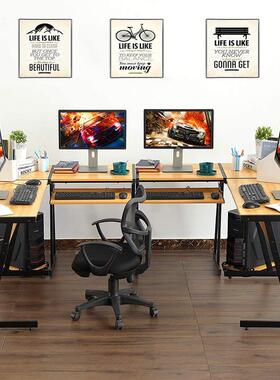 时尚简易木色转角电钢脑脑桌黄L型转角电桌OFD-02拐角电脑桌