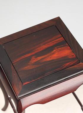 红木大红酸枝明盆景花小花几YTD奇石花花微型盆景几架瓶精品底瓶