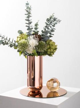 花瓶摆件板样餐房间软装饰品现代轻奢创意客厅玄关桌不MC-TY-15锈