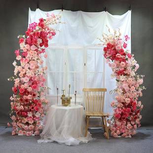 婚子庆道具牛角羊角花艺品拱门路引舞12312312台套装 架成弧户外形