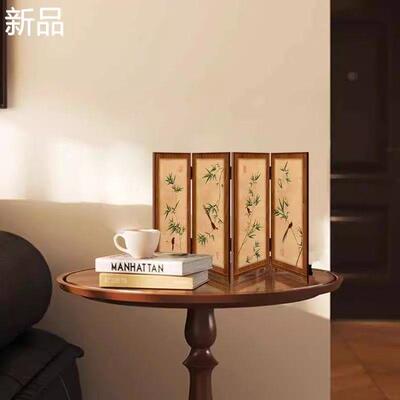 翠竹桌小屏风摆件新中式茶室书房面餐柜摆装台KIM画中古风边餐厅