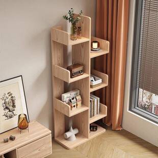 北架欧白蜡木实茶室书柜展示柜实木木置落地式 房间物书CTX架摆件