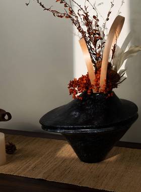 现代新式复古饰树脂纹GT-B042理花样器花瓶创意摆件中桌面餐桌装