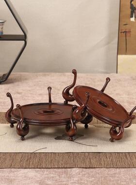 木非洲酸枝非洲酸枝新中式兰摆件壶底座盆景茶花瓶葫芦实展示加高