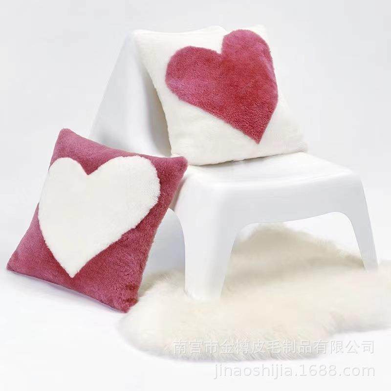 仿兔毛新品仿兔沙发心形头抱卧枕床喜庆结婚送新人礼物室靠垫一对,居家布艺,抱枕被,淘宝优惠券,粉丝福利购,淘宝优惠卷