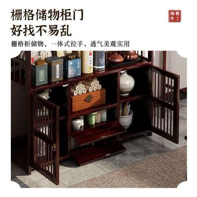 新YT4578中式多层茶架叶茶收纳茶台柜茶水柜置物子茶叶茶桌博架古