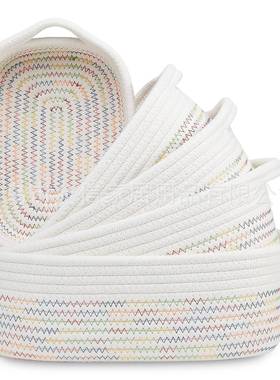 工直销北欧INAB-036物S风件五套棉绳收纳篮棉绳编织置物篮家用厂