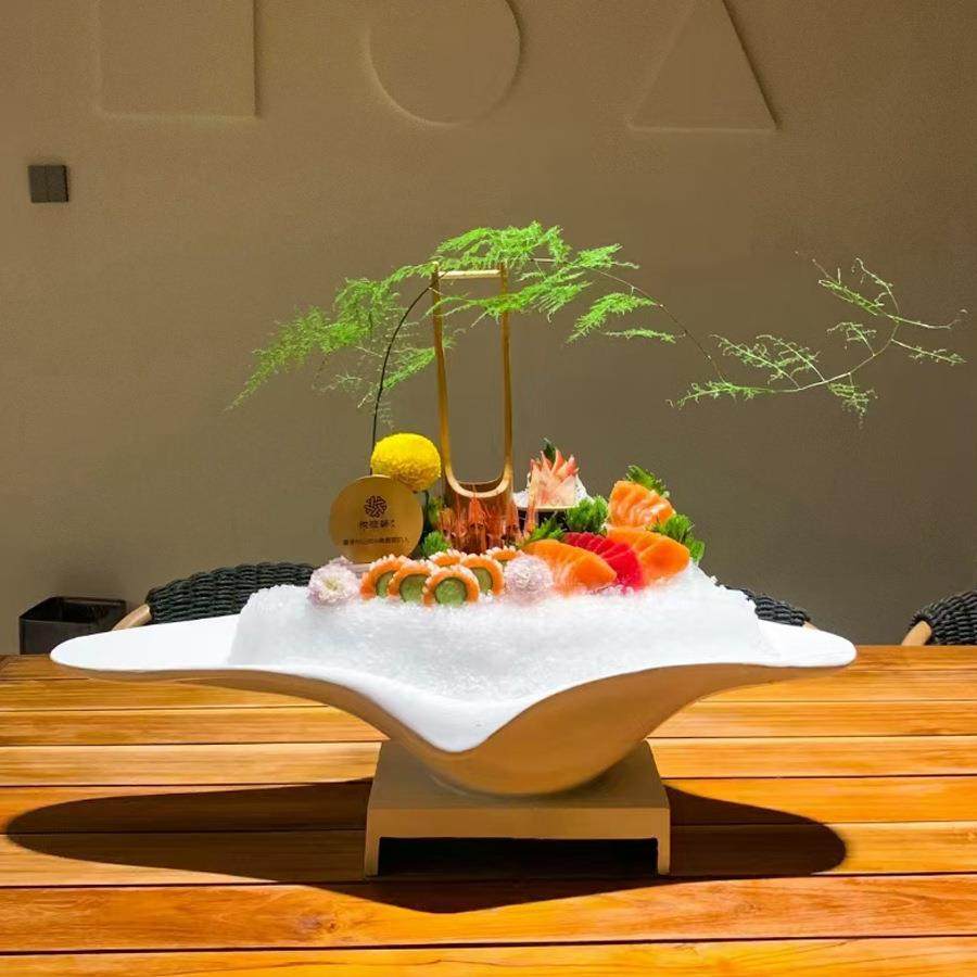 三文鱼刺盘摆盘装饰树脂刺身盘冰用盘鱼生专ZAT用海身鲜姿造密商