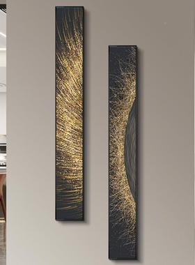 长条代现轻SQ3784奢极户简装饰画入玄关挂画客厅背窄景墙两侧抽象