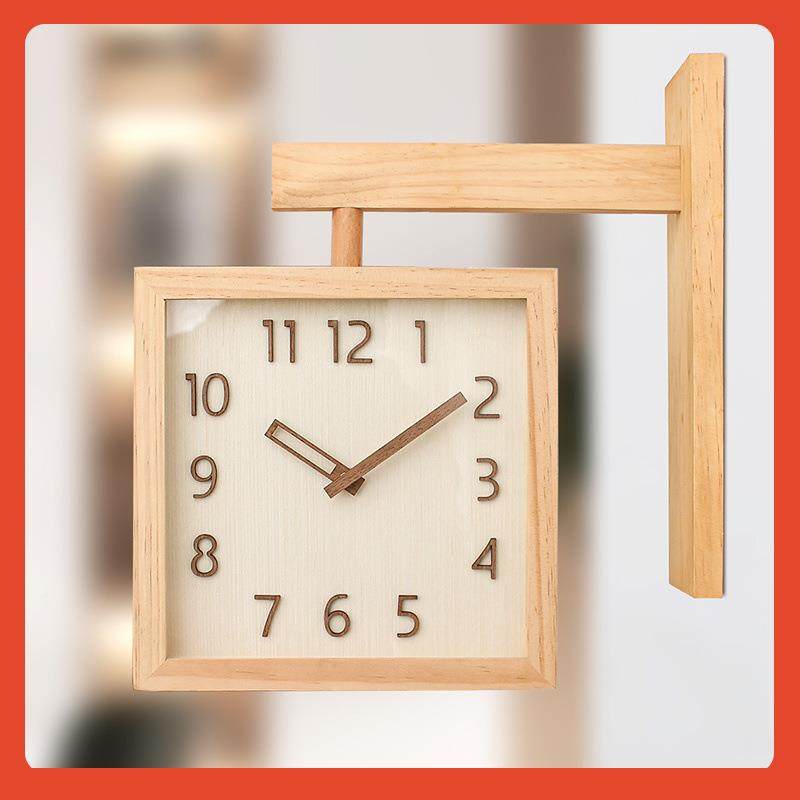 Fh(h(&aq◇木双约面挂钟实客厅装饰家用挂墙现代钟时尚简静音表转,家居饰品,挂钟,淘宝优惠券,粉丝福利购,淘宝优惠卷