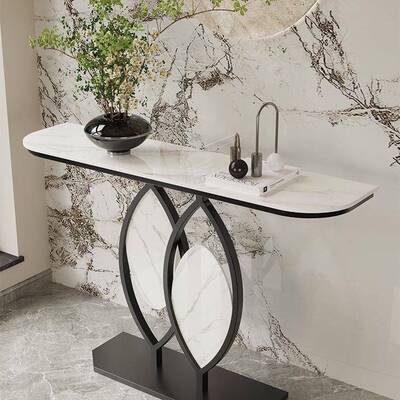 意式轻奢术玄关关桌过道入户景玄关柜简约门353厅半圆端台创意艺