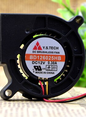 Y.S.TECH 元山 BD126025HB 6CM 6025 12V 0.30A 涡轮机散热器风扇