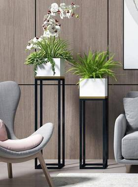 新中式迎客松地摆件样板房理酒店ZG-60739售楼处大落瓶石花架盆景