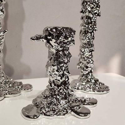 现代轻奢脂电镀烛氛围台摆件客厅餐间厅高树档蜡烛台样板QZ-A189
