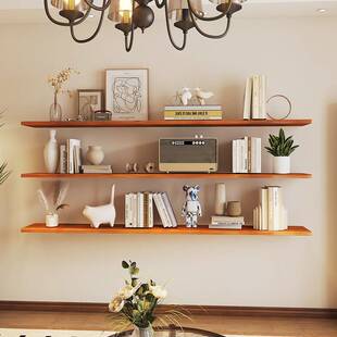 源头源头原木层板厨房墙面一字板实木板墙上置物架搁架收纳架壁挂