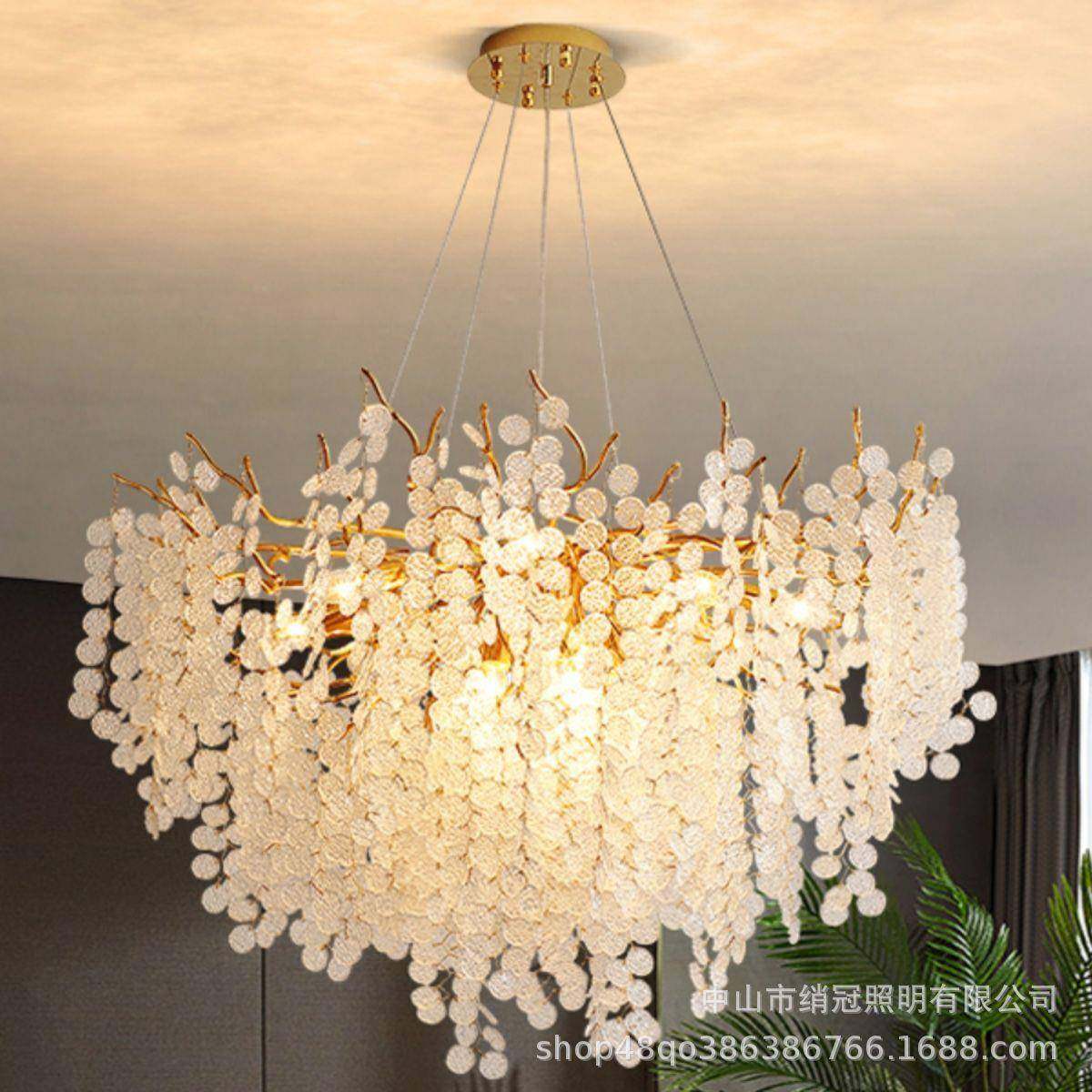 餐厅吊灯2轻025年新吧长形饭厅台奢水晶211艺术树枝现代款法式别,家装灯饰光源,智能吊灯,淘宝优惠券,粉丝福利购,淘宝优惠卷