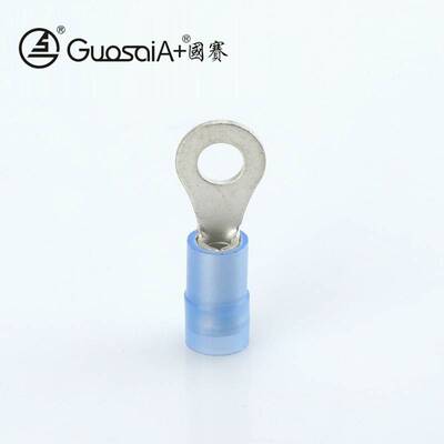 源头厂家冷压圆形端子紫铜加铜套接线鼻子RVN 2-4LD尼龙绝缘护套