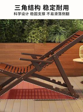 J^老竹躺椅两折250412叠椅2025新款可坐可躺阳凉台懒人户外靠背式