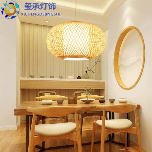 中式酒店编织竹艺餐厅吊灯创意田园茶楼饭店客厅阳台灯笼竹编灯具