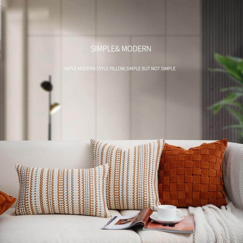 橙色荷JY69-JY绒编织系列厅客沙发抱枕兰软装时尚配色靠套厂枕家