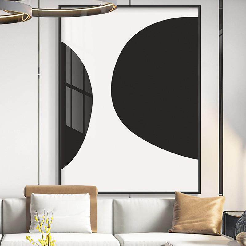 简约抽象灰客厅装饰画白酒店民宿黑术挂画SQ1103大尺寸沙发艺背景