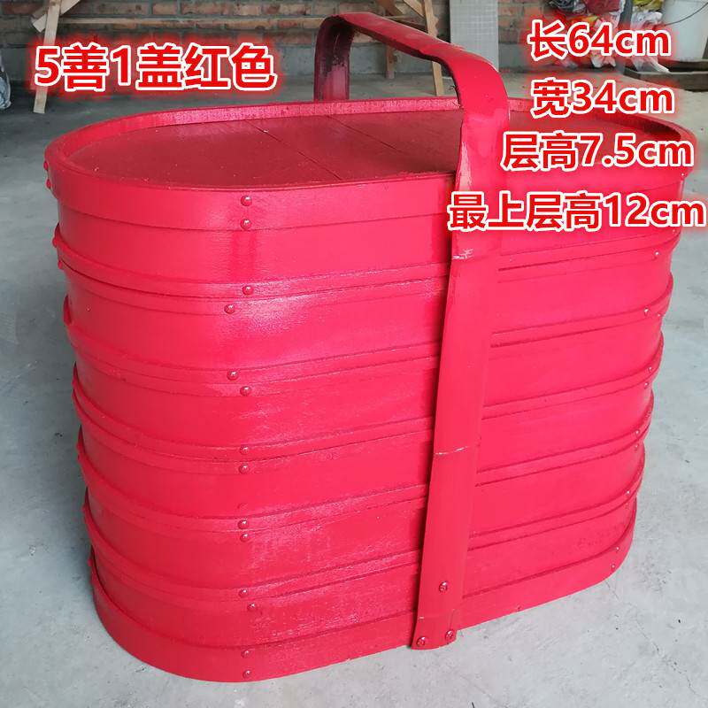 新品促销纯手工手提食盒提篮送菜提盒餐盒多层大容量酒店用品椭圆