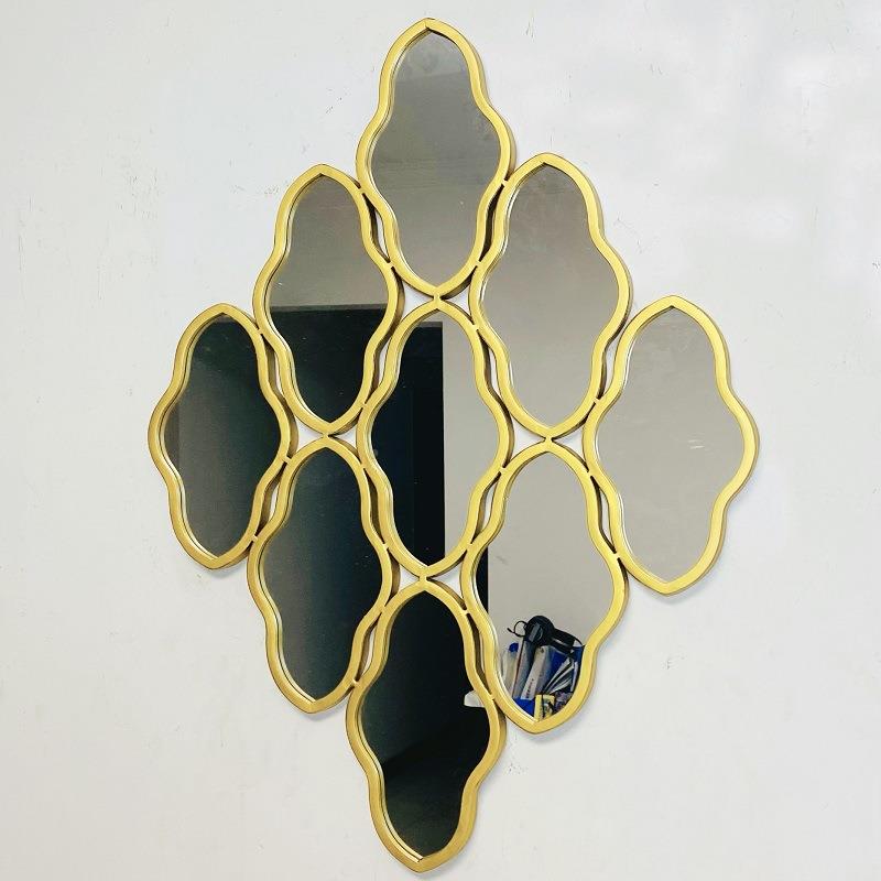 餐厅挂餐桌墙玄面饰画创镜子意客厅入户装关轻奢简约现代室内墙面