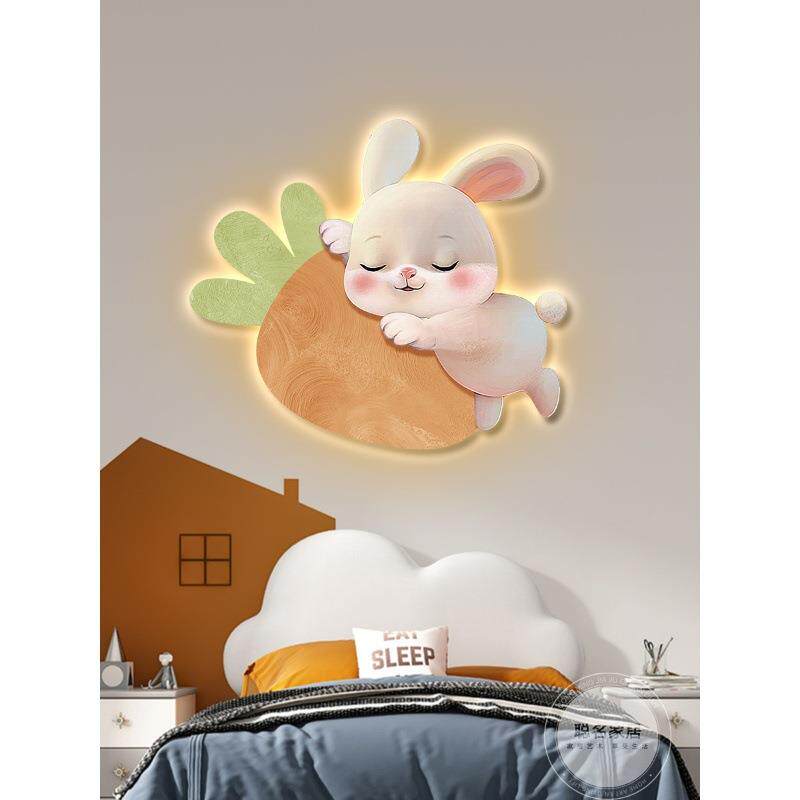 玉兔儿童头房装饰画创意发萌光灯画通宠男孩女卡孩房间111CM-SJ卧