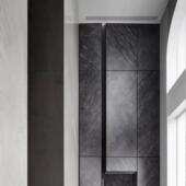 薄天然13279室石材酒店超文内外墙装 饰青石板黑石英化石板岩黑色